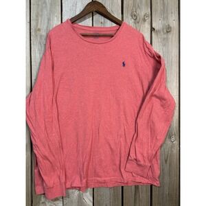 Polo Ralph Lauren XXL Long Sleeve Heather Coral Tee 100%Cotton